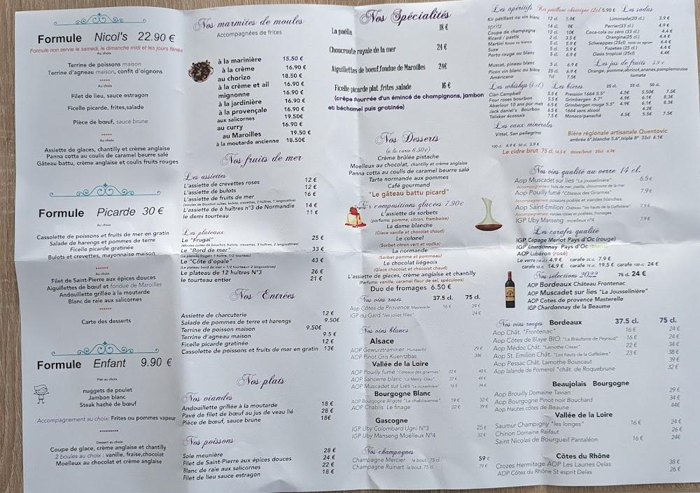 Le Nicol's - Menu Image 1